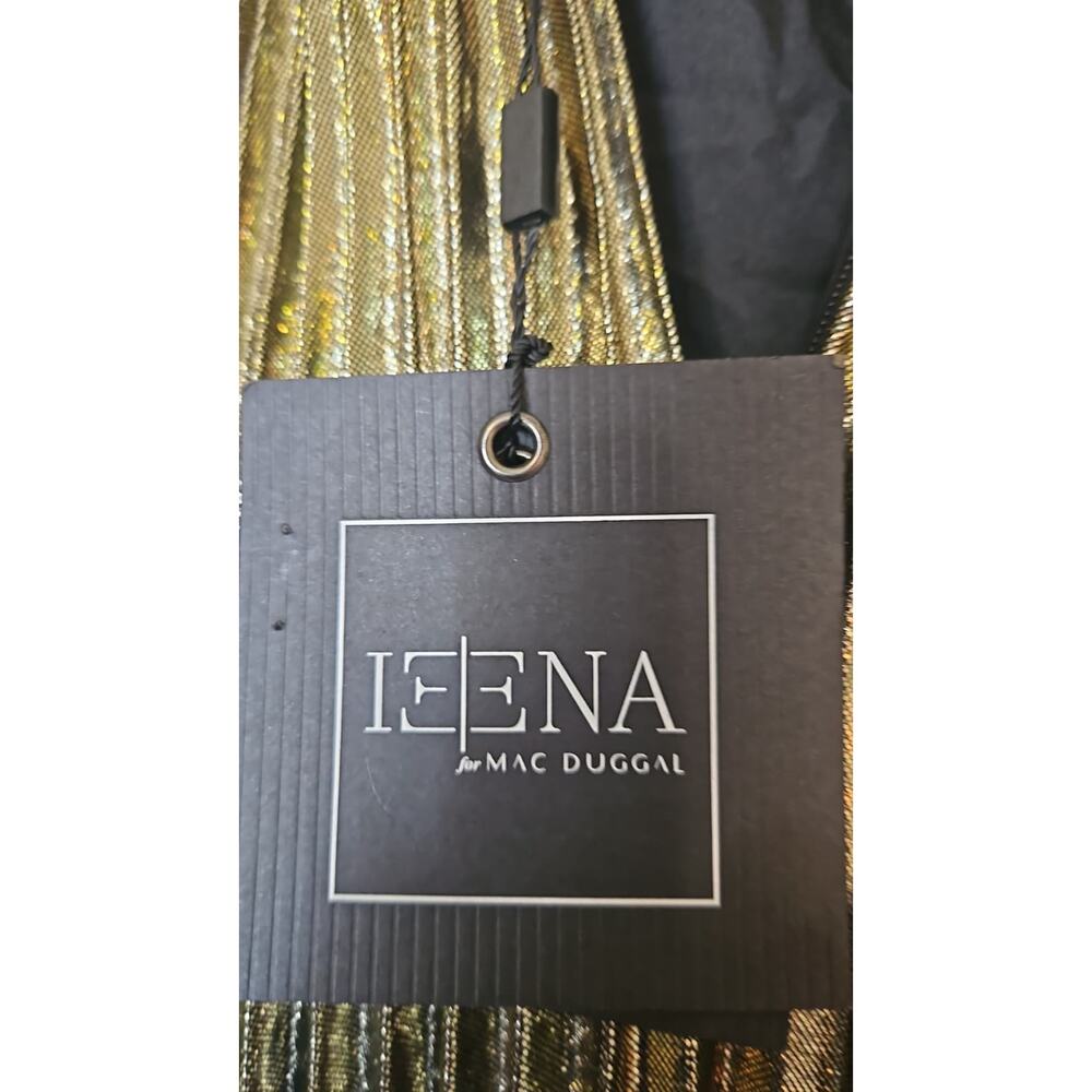 Gold Pleated Metallic One-Shoulder High-Low Gown – IEENA for Mac Duggal | Size 2 - Picture 10 of 10